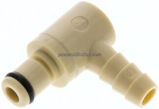 Winkel-Kupplungsstecker (MC) mit Schlauchtülle, Polypropylen (beige)