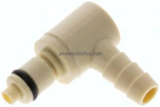 Winkel-Kupplungsstecker (MC) mit Schlauchtülle, Polypropylen (beige)