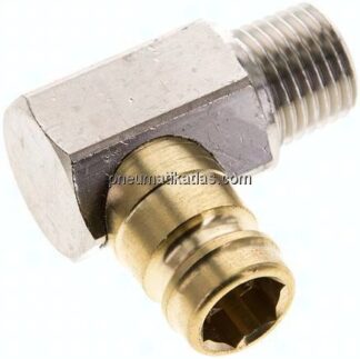 90°-Temperierkupplungsstecker 13mm Zapfen,R 1/4"(AG)
