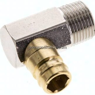 90°-Temperierkupplungsstecker 13mm Zapfen,R 3/8"(AG)