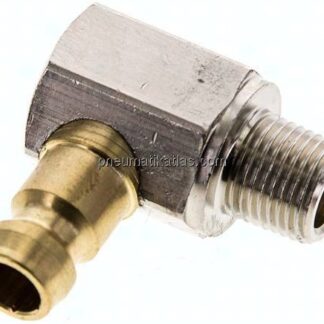 90°-Temperierkupplungsstecker 9mm Zapfen,R 1/8"(AG)