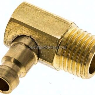 90°-Temperierkupplungsstecker 9mm Zapfen,M 14x1,5 (konisch)(AG)