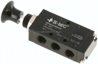 5/2-Wege Axial-Handhebelventil, Raste, G 1/8"