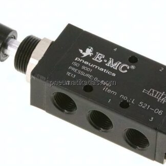 5/2-Wege Axial-Handhebelventil, Raste, G 1/8"