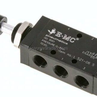 5/2-Wege Axial-Handhebelventil, Federrückstellung, G 1/8"