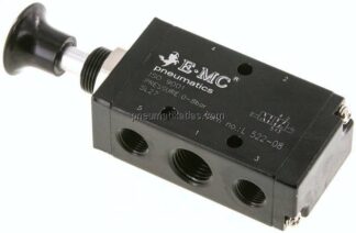5/2-Wege Axial-Handhebelventil, Raste, G 1/4"