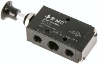 5/2-Wege Axial-Handhebelventil, Federrückstellung, G 1/4"