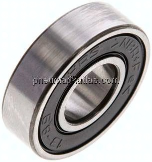 Rillenkugellager, DIN 625, 12x28x8mm, 2RS abgedichtet (berührende Dichtungen)