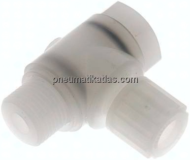 Winkel-Verschraubung G 1/2"-12x10mm, PVDF, Hohlschraube