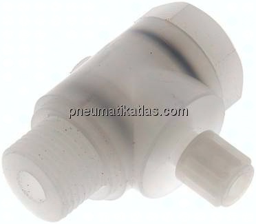 Winkel-Verschraubung G 1/2"-6x4mm, PVDF, Hohlschraube