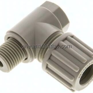 Winkel-Verschraubung G 1/4"-12x10mm, Polypropylen, Hohlschraube