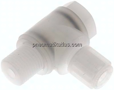 Winkel-Verschraubung G 1/4"-6x4mm, PVDF, Hohlschraube
