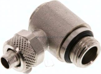 Winkel-Verschraubung G 1/4"-8x6mm, Messing vernickelt, Innenskt.