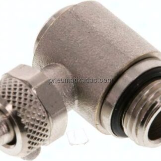 Winkel-Verschraubung G 1/4"-8x6mm, Messing vernickelt, Innenskt.