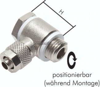 Winkel-Verschraubung M 5-6x4mm, Messing vernickelt, Hohlschraube