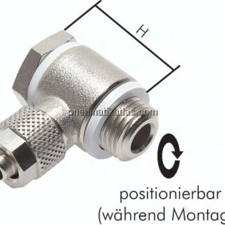 Winkel-Verschraubung M 5-6x4mm, Messing vernickelt, Hohlschraube