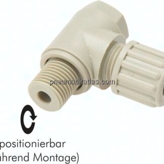 Winkel-Verschraubung G 3/8"-6x4mm, PVDF, Hohlschraube