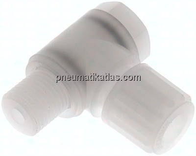 Winkel-Verschraubung G 1/4"-8x6mm, PVDF, Hohlschraube