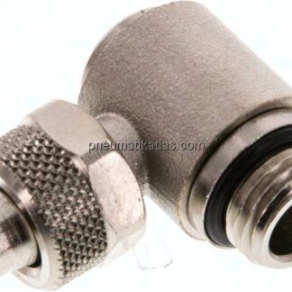 Winkel-Verschraubung G 1/4"-10x8mm, Messing vernickelt, Innenskt.