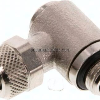 Winkel-Verschraubung G 1/8"-6x4mm, Messing vernickelt, Innenskt.