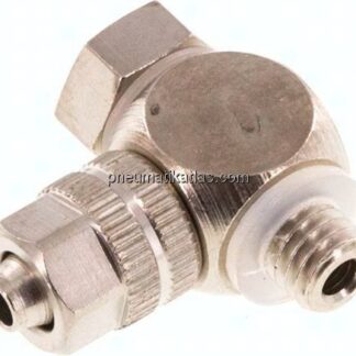 Winkel-Verschraubung M 5-4,3x3mm, Messing vernickelt, Hohlschraube