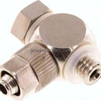 Winkel-Verschraubung M 5-5x3mm, Messing vernickelt, Hohlschraube