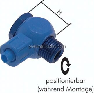 Winkel-Verschraubung G 1/4"-6x4mm, Kunststoff (POM), Hohlschraube