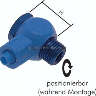 Winkel-Verschraubung G 1/4"-6x4mm, Kunststoff (POM), Hohlschraube