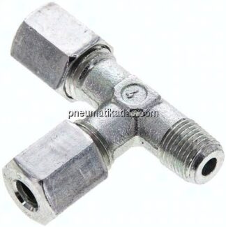LE-Schneidringverschraubung M 10x1 (konisch)-6 L (M12x1,5), Stahl verzinkt
