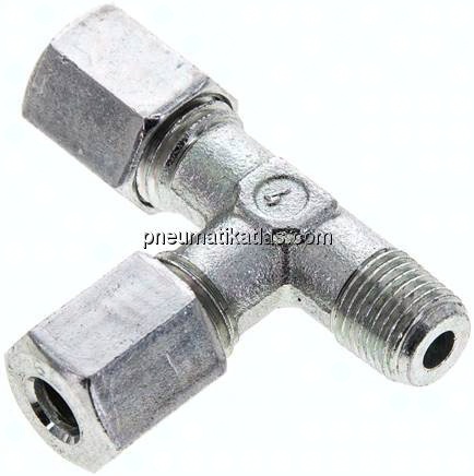 LE-Schneidringverschraubung M 10x1 (konisch)-6 L (M12x1,5), Stahl verzinkt