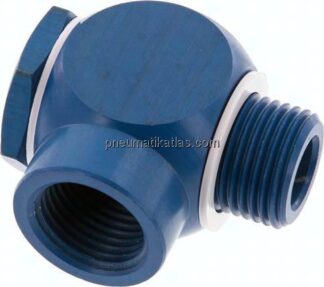 Winkel-Verschraubung G 1/2" AG/IG, Aluminium, Hohlschraube