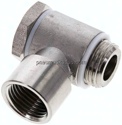 Winkel-Verschraubung G 1/2" AG/IG, 1.4404, Hohlschraube