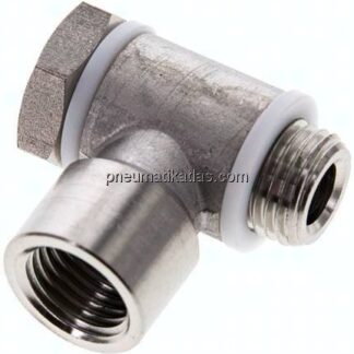 Winkel-Verschraubung G 1/4" AG/IG, 1.4404, Hohlschraube