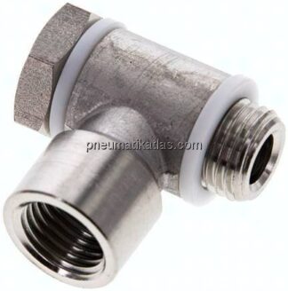 Winkel-Verschraubung G 1/4" AG/IG, 1.4404, Hohlschraube