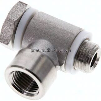 Winkel-Verschraubung G 1/8" AG/IG, 1.4404, Hohlschraube