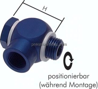 Winkel-Verschraubung G 1/8" AG/IG, Aluminium, Hohlschraube