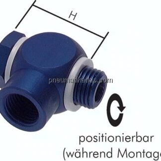 Winkel-Verschraubung G 1/8" AG/IG, Aluminium, Hohlschraube