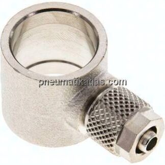 Verschraubung, L-Ringstück G 3/8"-6x4mm, Messing vernickelt