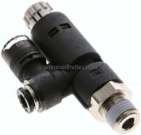 Druckregler R 1/4"-6mm, mit Manometer, IQS-Standard