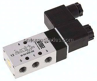 5/2-Wege Magnetventil, G 1/8", Luftfeder, 24 V AC, Standard