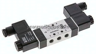 5/3-Wege Magnetventil, G 1/8", Mittelstellung entlüftet, 115 V AC