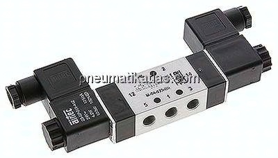 5/3-Wege Magnetventil, G 1/8", Mittelstellung entlüftet, 230 V AC