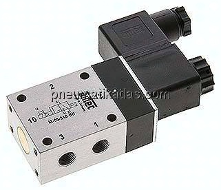 3/2-Wege Magnetventil, G 1/8", Luftfederrückstellung (NC), 12 V DC, Standard
