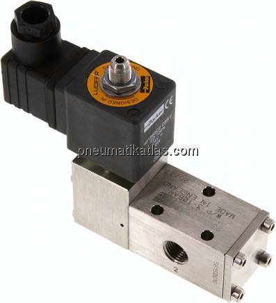 3/2-Wege (NC) Magnetventil, G 1/4", Federrückstellung, 24 V DC