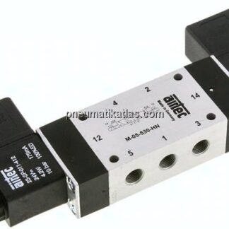 5/3-Wege Magnetventil, G 1/8", Mittelstellung geschlossen, 24 V DC