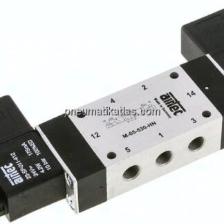 5/3-Wege Magnetventil, G 1/8", Mittelstellung geschlossen, 24 V AC