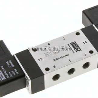 5/3-Wege Magnetventil, G 1/8", Mittelstellung entlüftet, 12 V DC