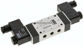 5/3-Wege Magnetventil, G 1/8", Mittelstellung entlüftet, 230 V AC