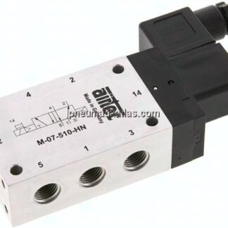 5/2-Wege Magnetventil, G 1/4", Luftfeder, 115 V AC, Standard