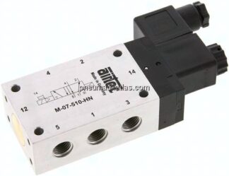 5/2-Wege Magnetventil, G 1/4", Luftfeder, 12 V DC, Standard